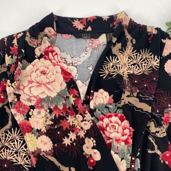 G.I.L.I Floral Jetsetter Cross-over Bodysuit Size XXS‎ / Runs Big - Picture 6 of 14